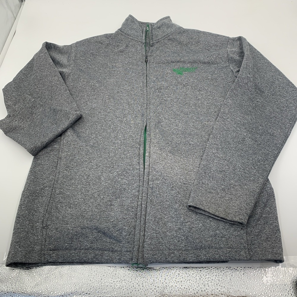 North Texas Mean Green Knights Apparel Jacket Full Zip Gray Mens Size M Lined